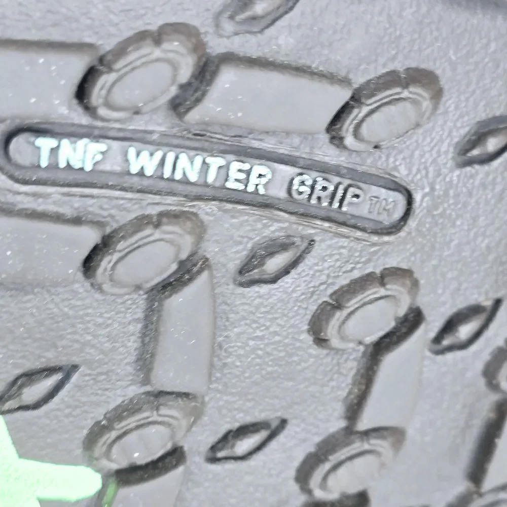 The North Face Winter Snow Boots Plaid Faux Fur Lined Waterproof Blue Brown Sz 4